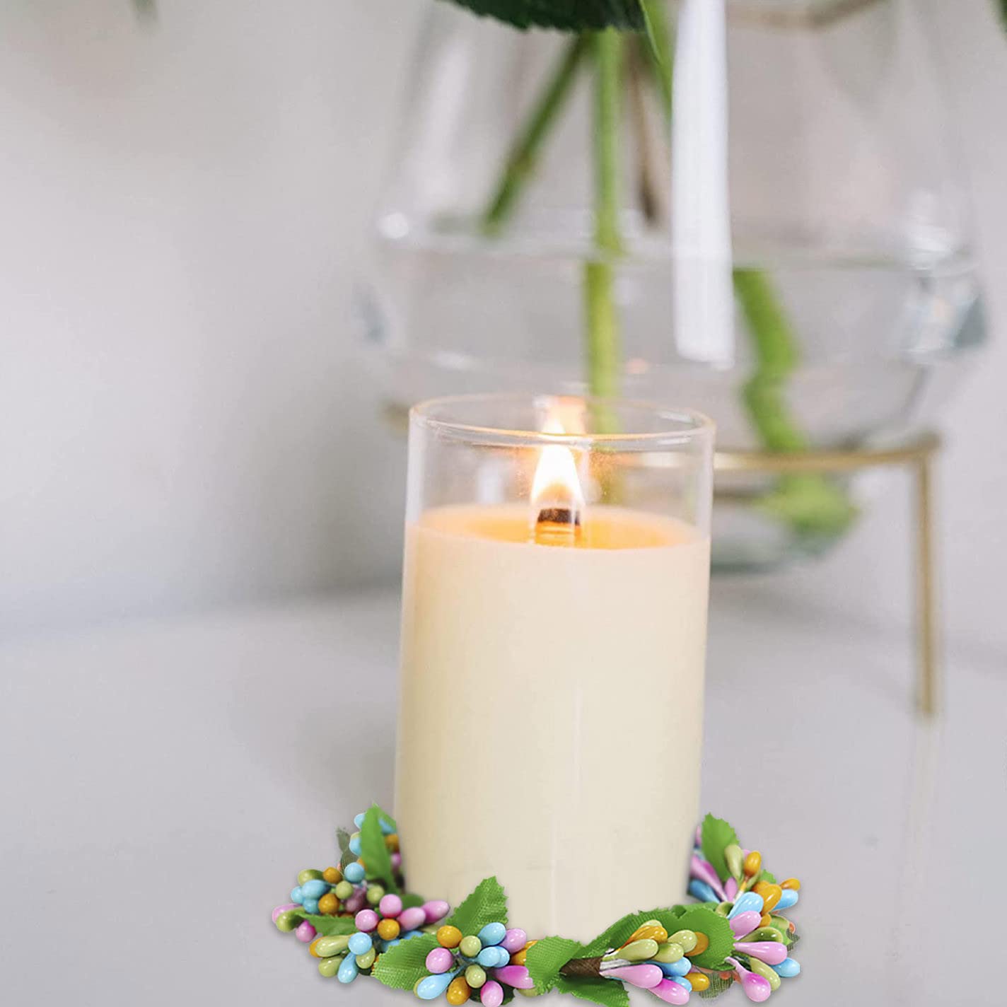 Lot De 2 Anneaux De Bougie De Pâques Pour Bougies à Tige