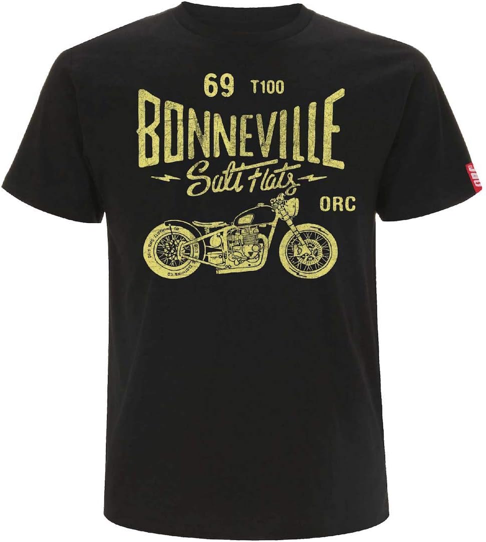 Men's T-Shirt Salt Flats Bobber Motorcycle Biker T-Shirt Black