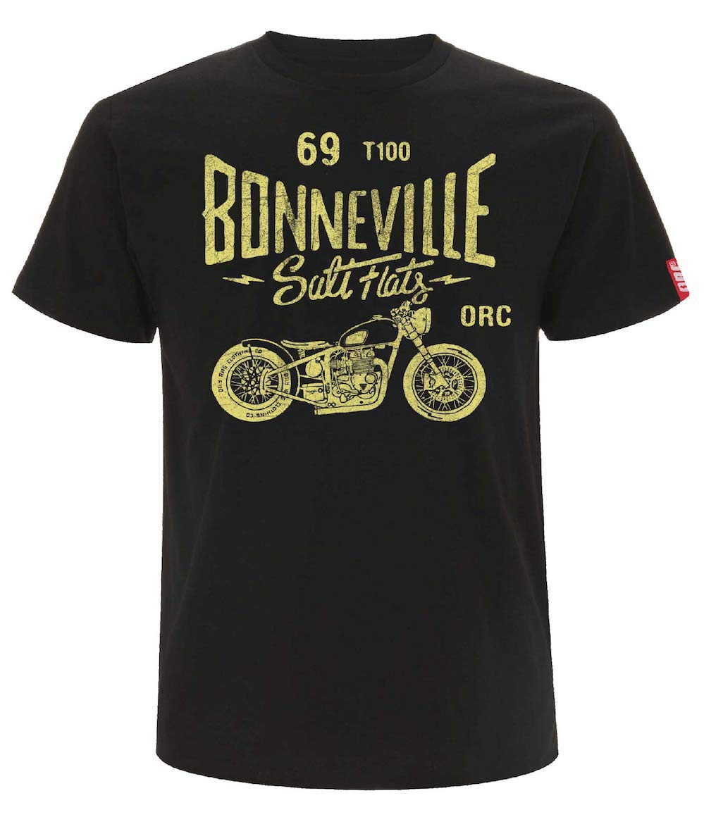 Oily RagMen's T-Shirt Salt Flats Bobber Motorcycle Biker T-Shirt Black