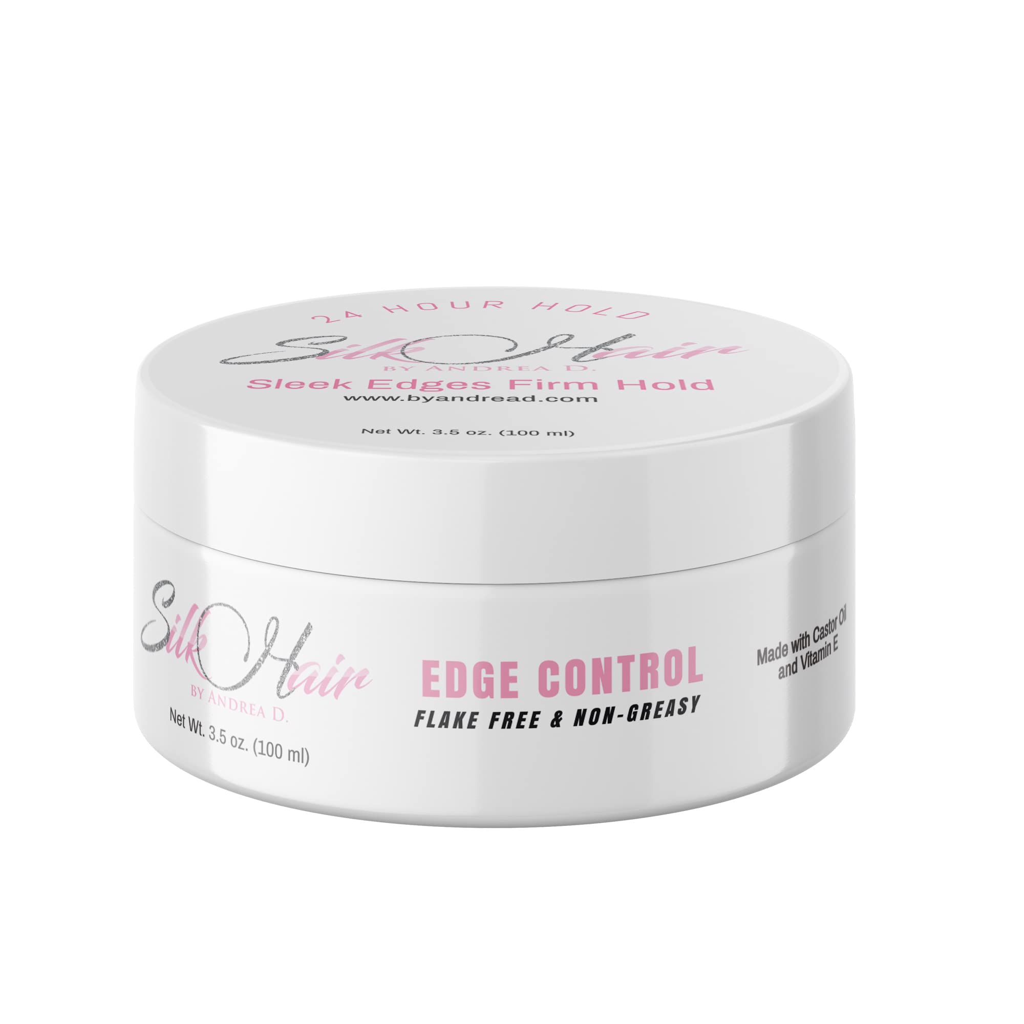 Silk Hair by Andrea D.24 Hour Firm Hold Sleek Edge Control, Non-Greasy, Flake-Free, and No Build-Up, 3.5OZ