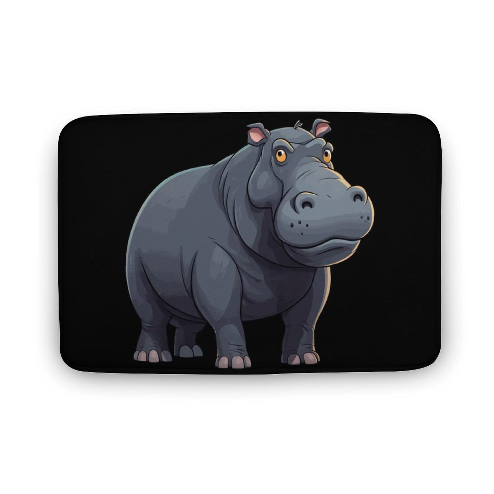 Cartoon Hippo Coral Velvet Rugs Non-Slip Bathroom Rugs Soft Kitchen Rug Floor Carpet for Home Decor 19.7