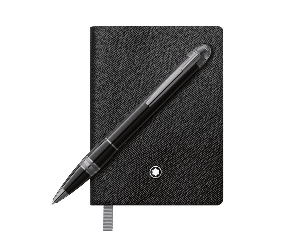 Montblanc 116035 Set with StarWalker Midnight Black Ballpoint Pen and Notebook 145 black lined