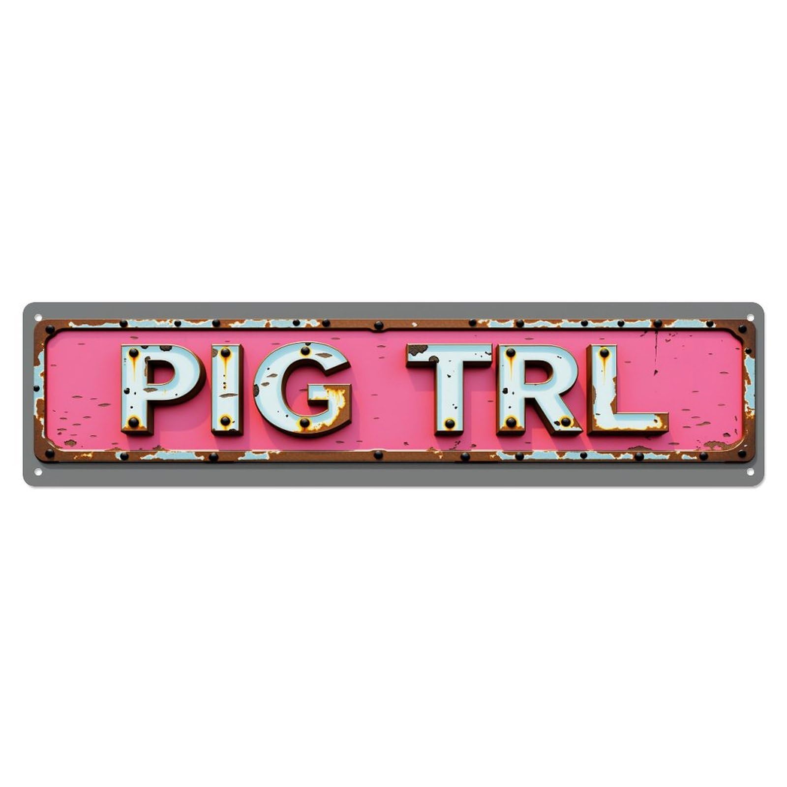 Jdyaojiesheng Vintage Pink Metal Sign With Rusty Edges Tin Sign Retro Metal Wall Decor Metal Poster, Home Bar Garage Farmhouse Cafe Wall Art Decoration 4X16inch