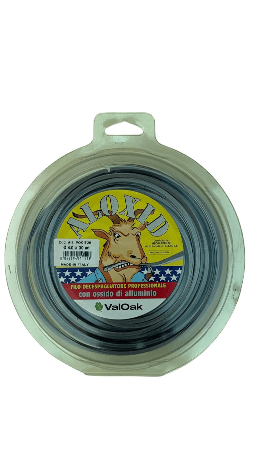 Valoak Alox Filo Decespugliatore Quadro – Filo Professionale con Ossido di Alluminio | Alta Resistenza e Lunga Durata | Made in Italy (4mm x 30mt)
