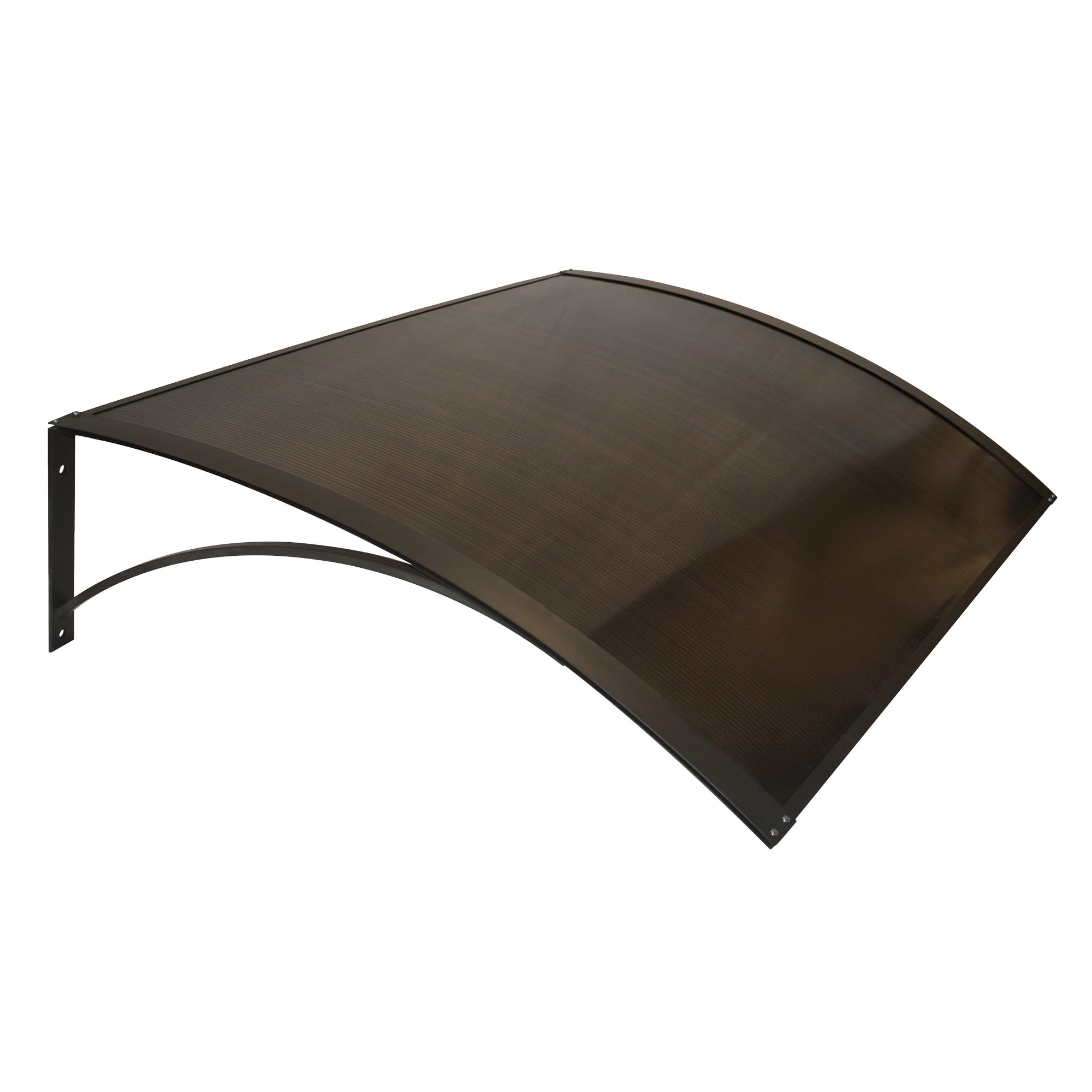Wasabi - Marquesina Puerta Exterior 120x80 cm Zen – Policarbonato Hueco 3,8mm Marrón – Soportes de Aluminio Marrón – Fácil Montaje – Tejadillo Protección Lluvia Ventana – Cubierta Resistente Jardín
