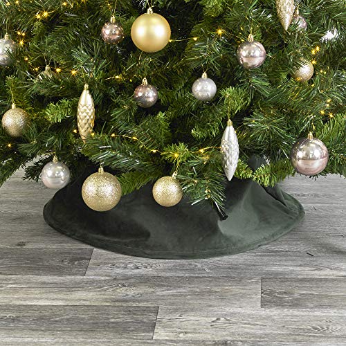 URBNLIVING Tapis de sol en velours pour sapin de Noël - Vert Cover