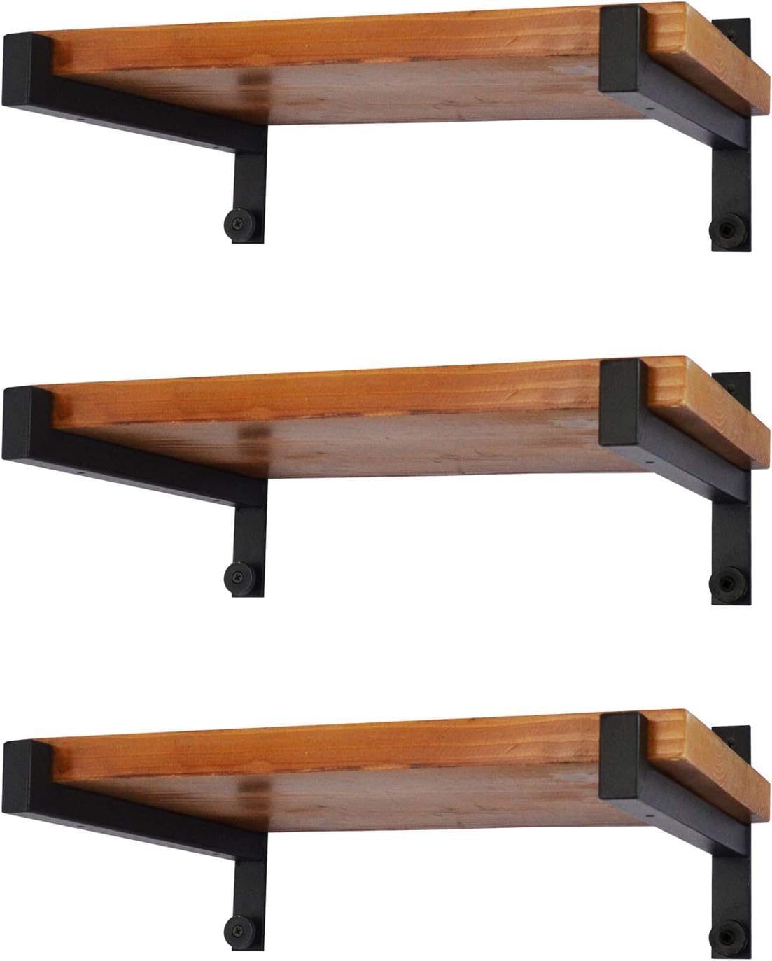 6 Pcs Heavy Duty Shelf Brackets 12 Inch Wall Mounted Industrial Metal Shelving Supports with Lip 12 Inch Black