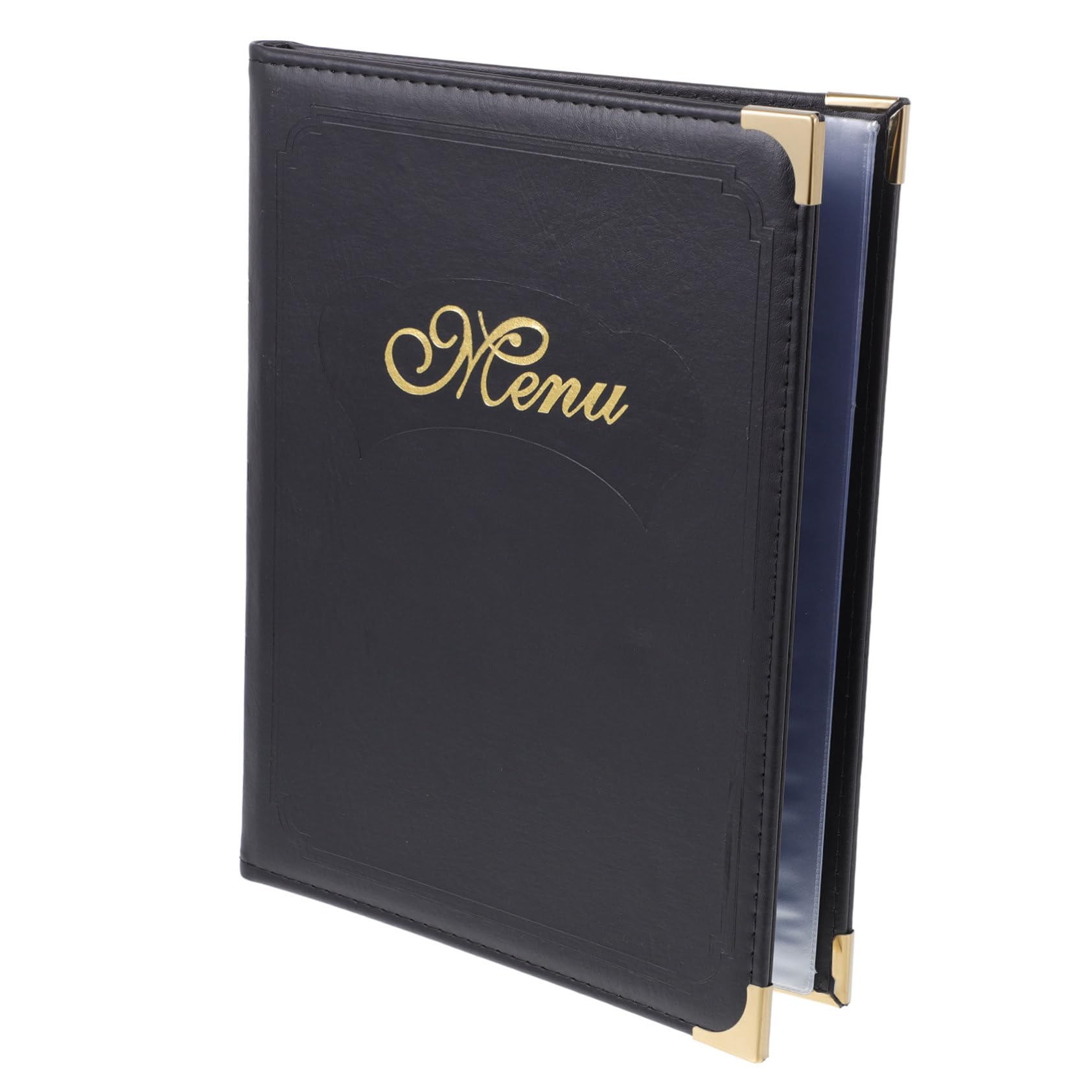 FELTECHELECTR Restaurant Menu Display Folder Menu Booklet Holder A4 Size Fine Workmanship Metal Corner Decor