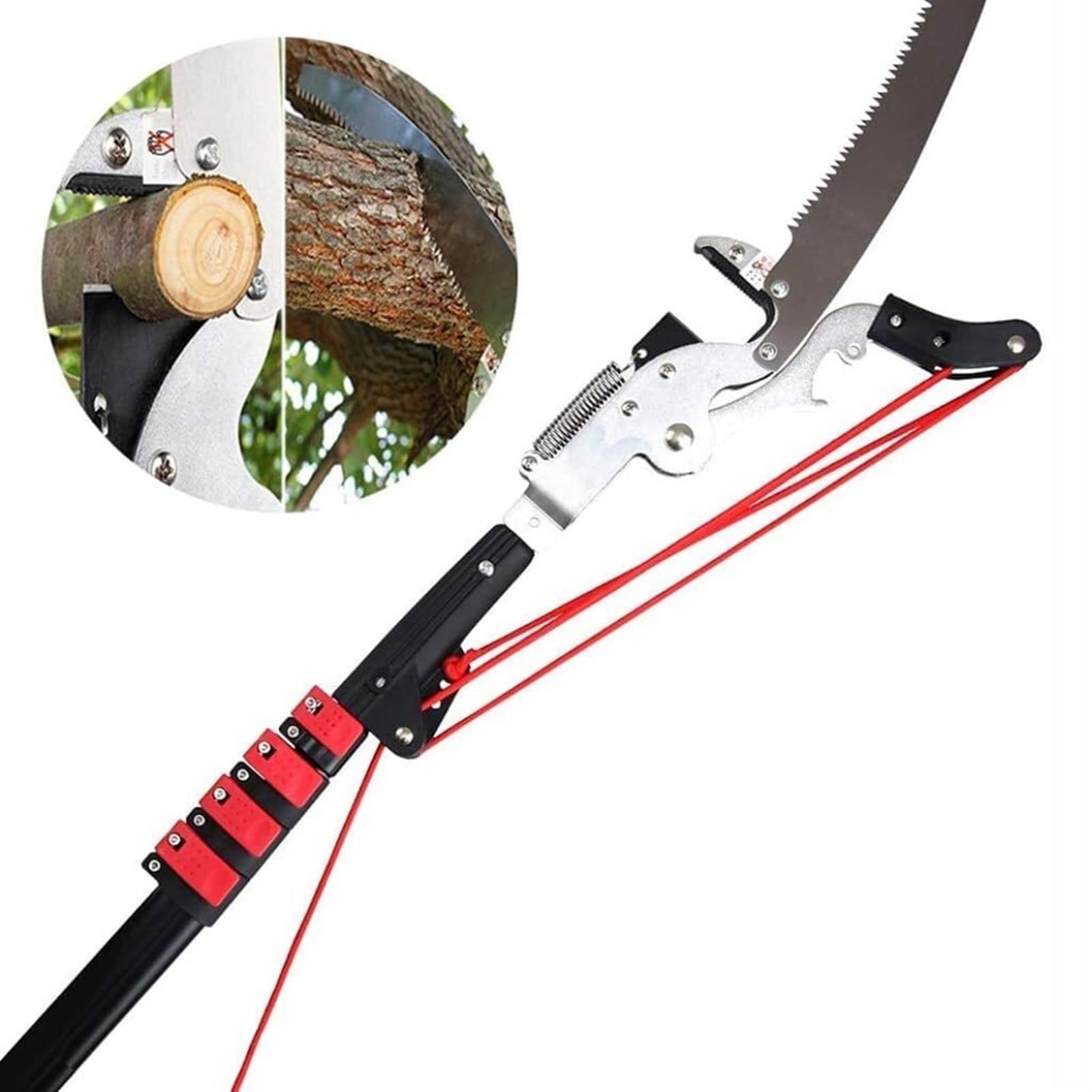 Sega e potatore telescopico - Strumento Estensibile 2 in 1 per la potatura Professionale di Alberi, Ideale per Giardinaggio e paesaggistica.