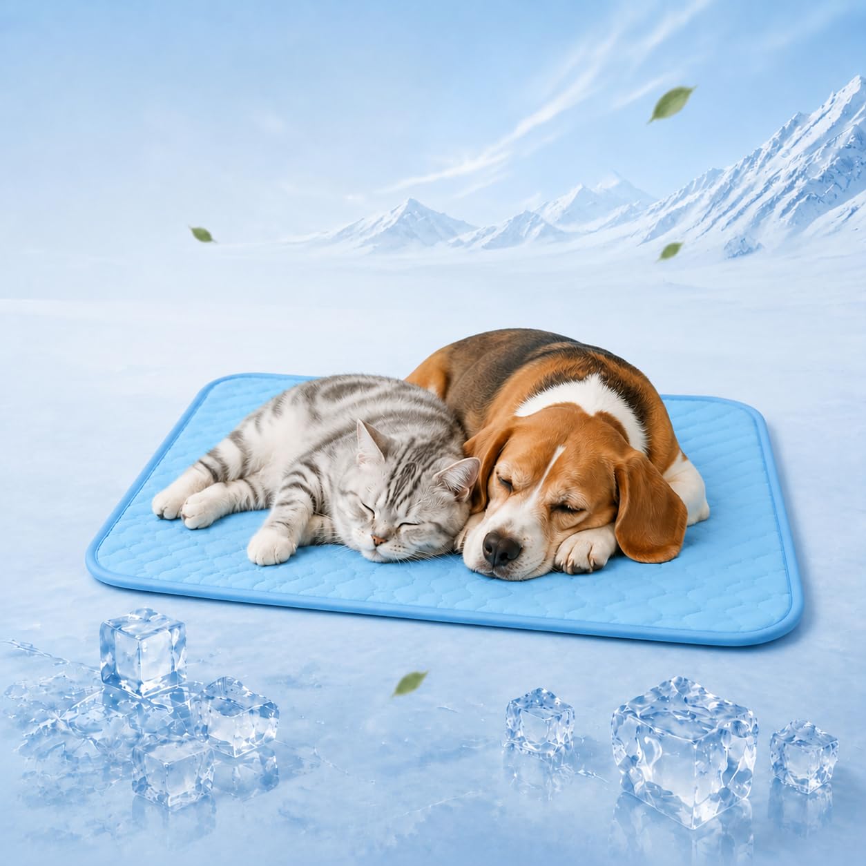 Cooling Mat for Dogs for Home Indoor Outdoor Car Travel Crate Kennel Ice Silk Washable Non-Slip Non-Toxic Foldable Portable Cooling Mat for Dogs Cats Pets (70×50cm)