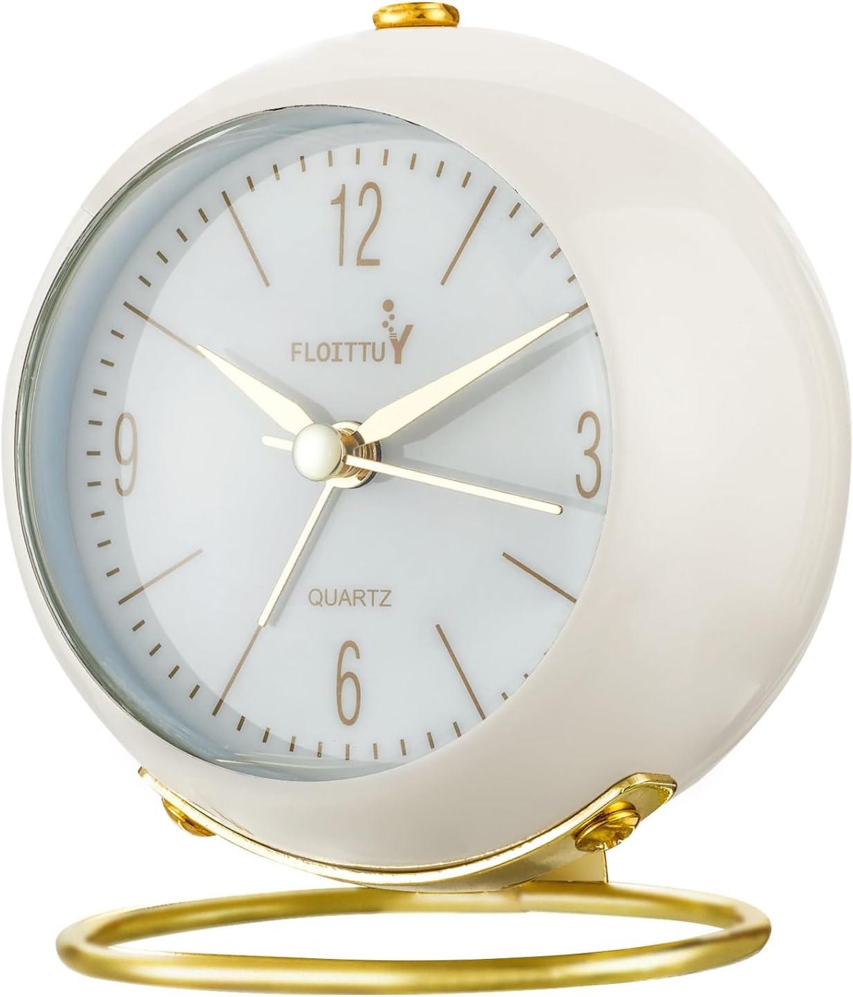 Silent Table Analog Alarm Clock No Ticking, Lighted on Demand and