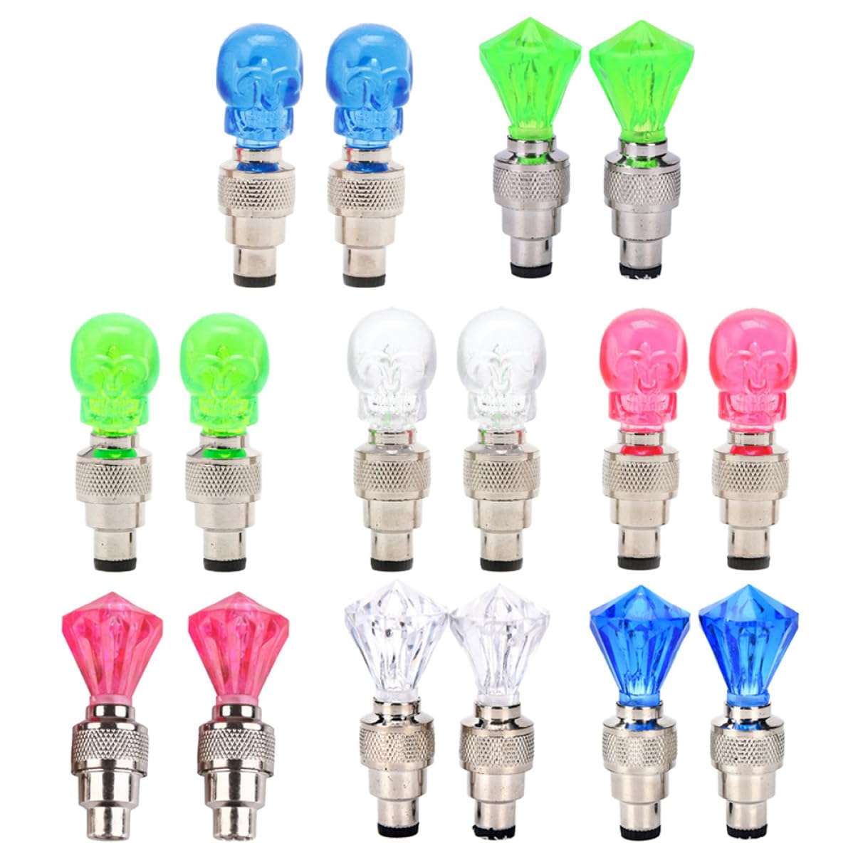 Happyyami 16Pcs Wheel Lamp for Road Bikes Easy to Install Cap Lights Auto Off Feature Enhances Visibility for Safe Riding Mixed Colors for Cycling Enthusiasts