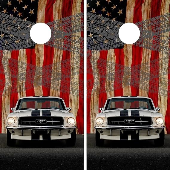 KT Cornhole Car Vinyl Wraps, Laminated Cornhole Vinyl Wrap Stickers - UV-Direct Printed Cornhole Board Wraps & Decals, Laminated Vinyl Cornhole Skins Stickers for Boards (24 X 48 inch) (2 Pack)