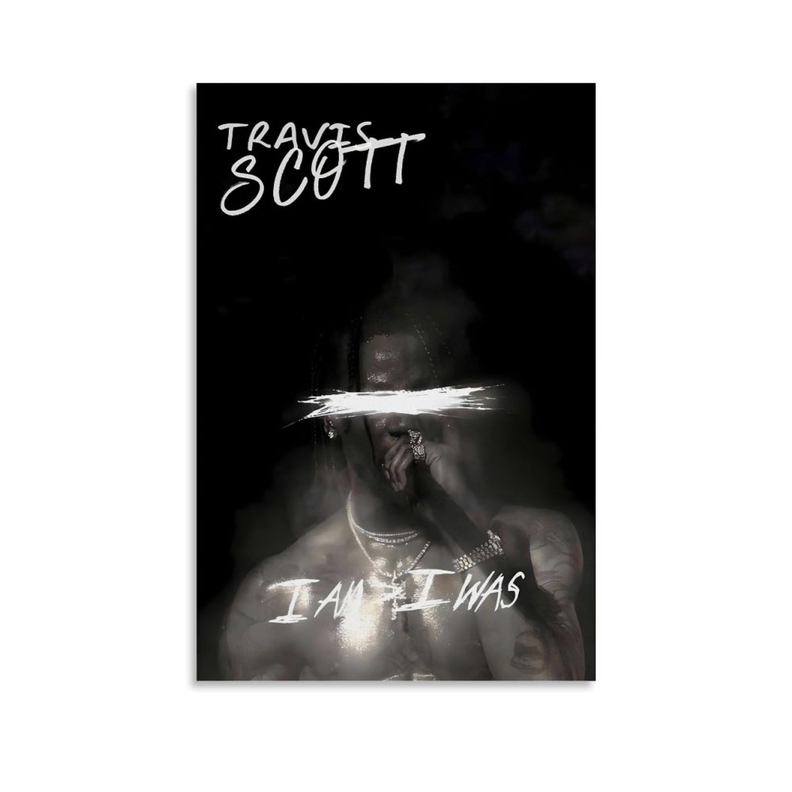 CHIMOSHEJI Travis Scott Poster Canvas Poster Wall Art Decorative Painting Bedroom Painting Poster 30x45cm Unframed Style