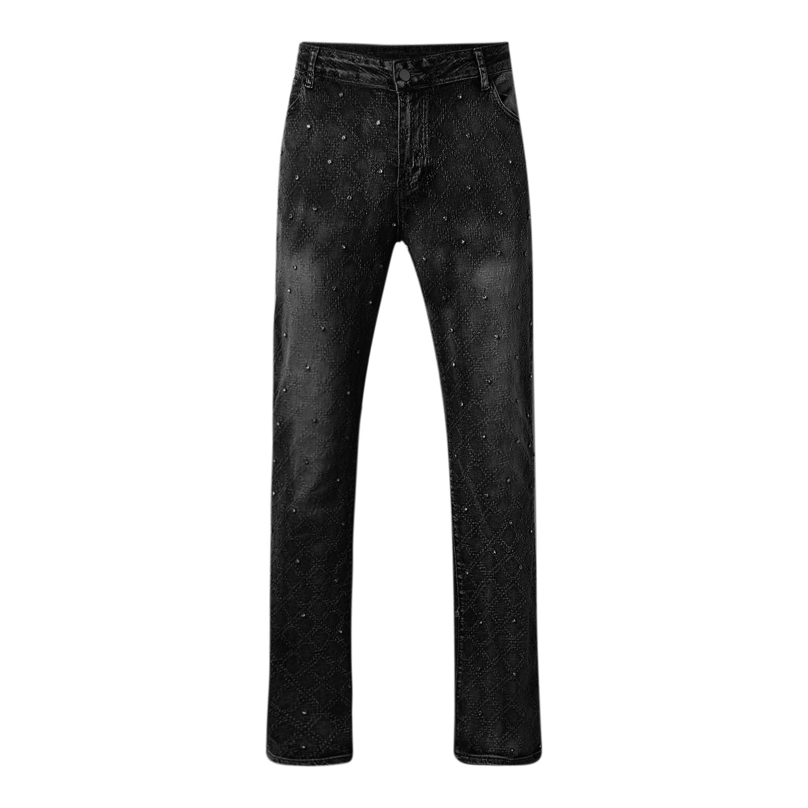 Generico Pantaloni Tuta Uomo, Pantalone Uomo Larghi,Jeans Elasticizzati in Denim con Gamba Dritta per Stile Moderno e Confortevole