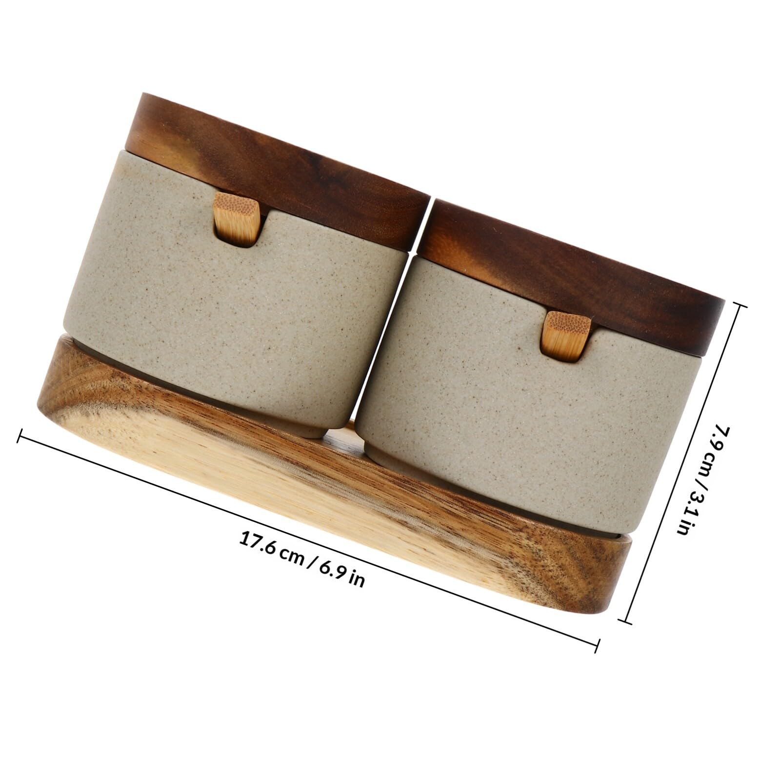 SUPVOX Botes de Especias Cocina Cerámicos con Tapa, Tarros para Condimentos Hogar, Resistentes a Manchas de Aceite, Aptos para Sal y Pimienta, Set de 2 Unidades para Almacenamiento