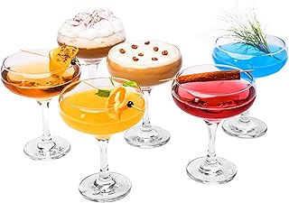 Cocktail Glasses Set of 6 (9oz/270ml). Espresso Martini Glasses