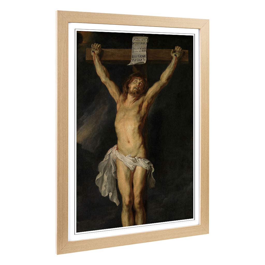 Big Box Art Framed Print of Peter Paul Rubens Christ on The Cross Design | Wall Art Picture | Home Decor for Kitchen, Living Room, Bedroom, Hallway, Oak, A2 / 24.5x18 Inch / 62x45cm