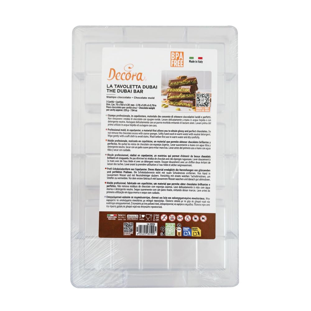 Moule tablette chocolat Dubaï Decora pour vos ateliers pâtisserie en famille
