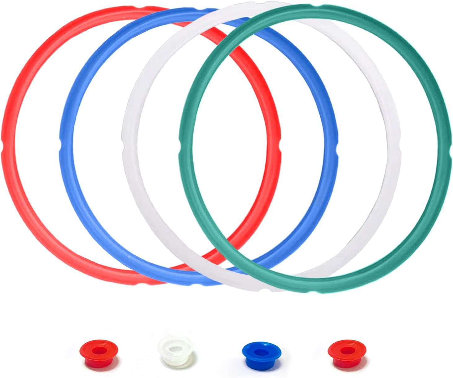 4 Pack Silicone Sealing Ring for InstaPot – Gasket Accessories for 8 Qt InstaPot – Replacement Silicone Gasket Seal Rings with 4 Colors(Red, Clear Green Blue) (8QT)