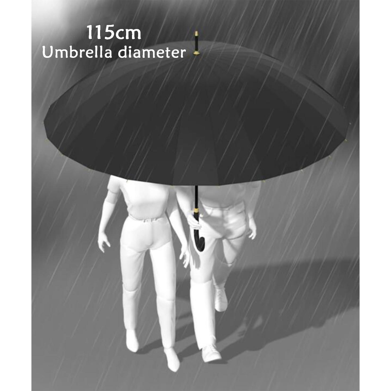 JDJUBOA Large Stick Umbrella with Leather Hook Handle 45 Inch - Automatic Open Classic Golf Umbrellas Windproof 24 Ribs - Curved Handle Business Umbrella Cane for Gentlemen red(Dark Green)