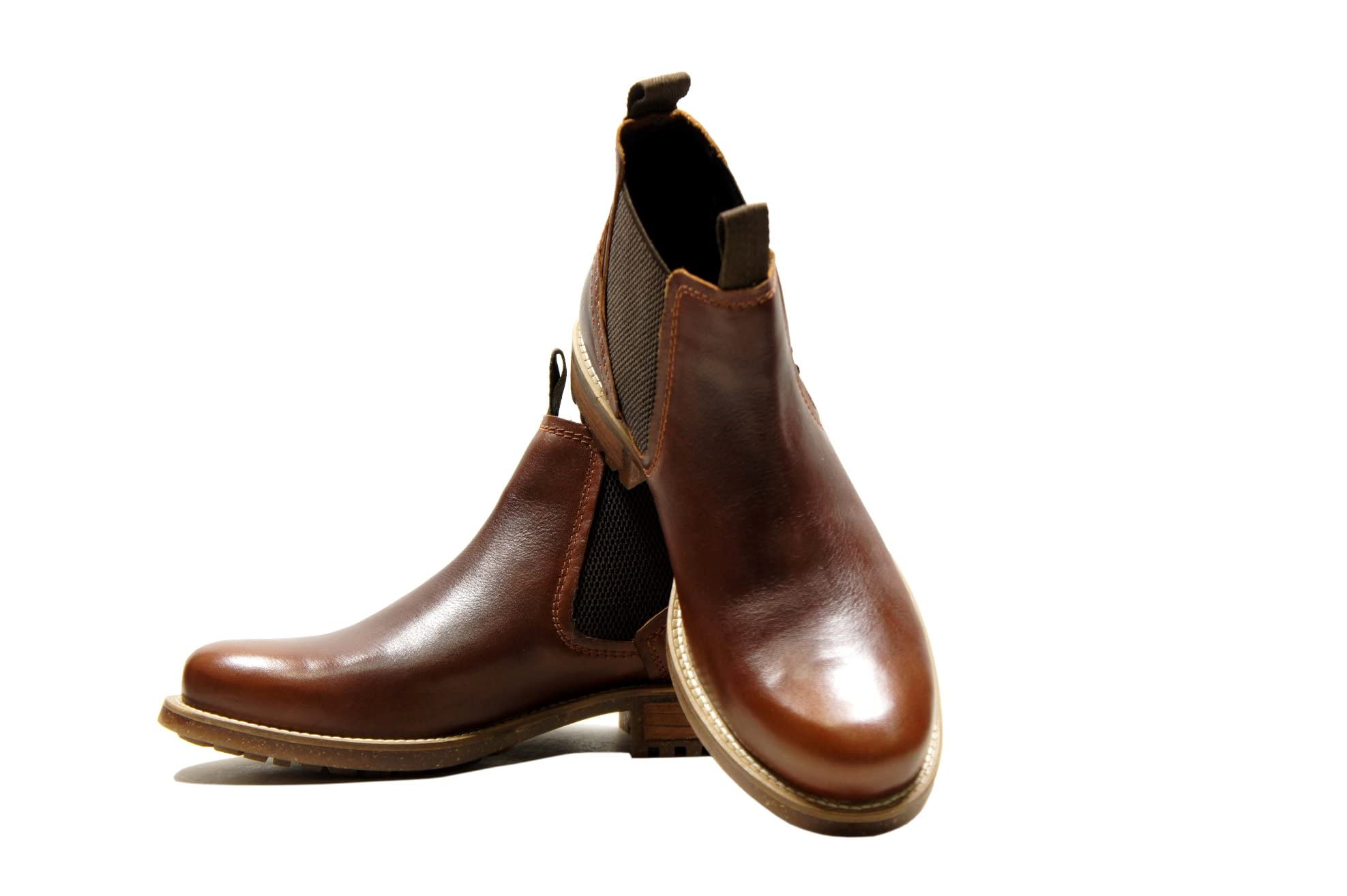 hx london Leather Men Brown Sturdy Plain Chelsea Boot-picture-50