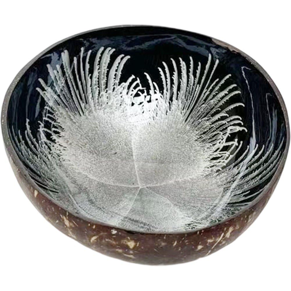 Baokuan Silver Coconut Bowl Fruit Potpourri Bowl, Natural Candy Storage Bowl Nuts Holder Key Bowl For Hallways, Ink Storage Bowl For Storage
