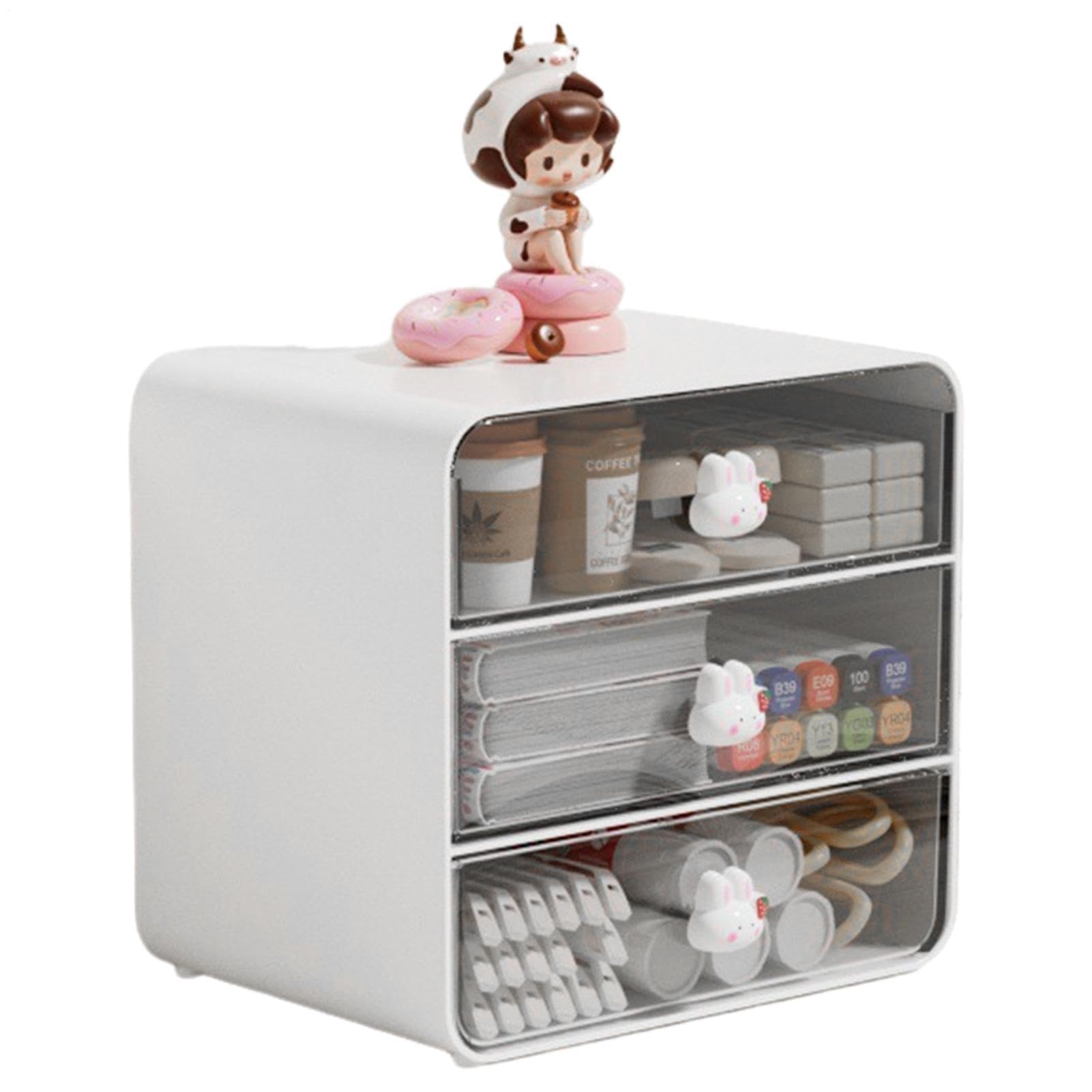 Scatola organizer da scrivania, cassetto impilabile, design durevole per trucchi e forniture per ufficio, organizer compatto multi-cassetto