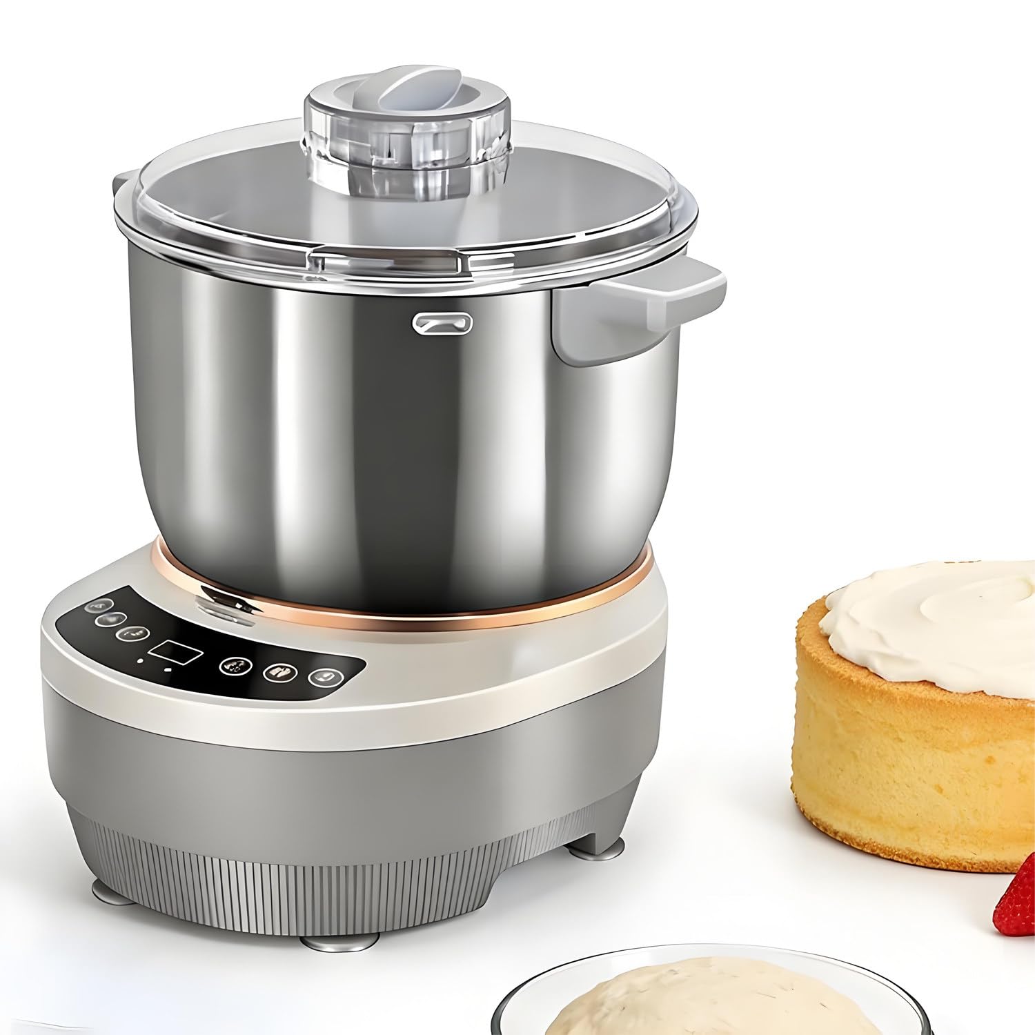 Electric Dough Maker Machine with Fermentation Function, 7L Large Capacity Household Dough Mixer, Microcomputer Timing, Front Touch Panel,304 Stainless Steel,for Bread Pizza Dumpling Dough 5L
