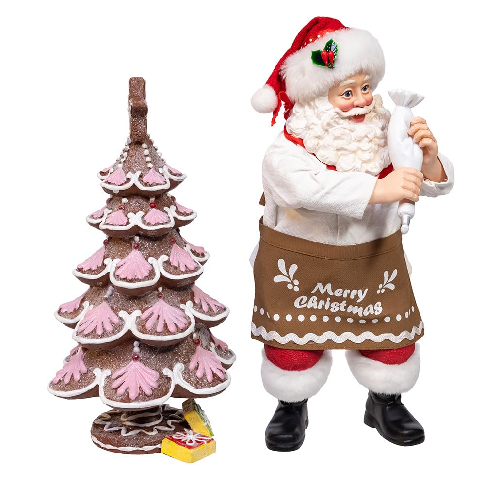 Kurt Adler Fabriché Lot de 2 sapins à Pain d'épices en Forme de Père Noël 26,7 cm