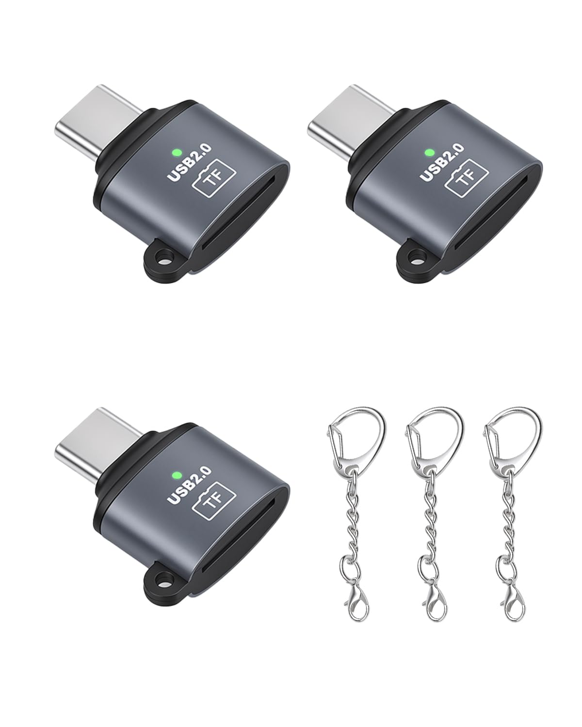 GELRHONR 3Pack USB C Micro SD Card Reader,Type C to Micro SD/TF Card Adapter with Keychain Plug and Play for Laptop,Tablet,Smartphone-image-18