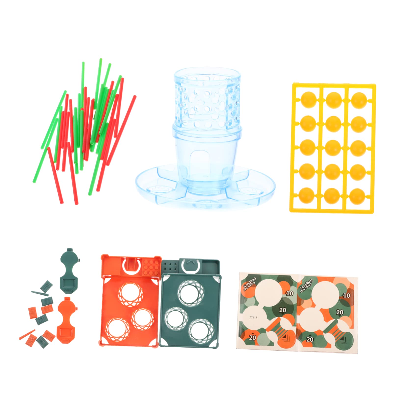 HONMEET 2 Sets Board Game Toys Fingerboard Kids Toy Trick Game Toy Bounce Off Party Game French Fries Trick Toy Children Cognitive Toy Funny Board Toy Pirate Bucket Indoor Plastic Toddler