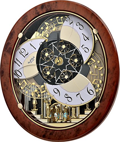 Rhythm Clocks "Woodgrain Stars" Magic Motion Clock