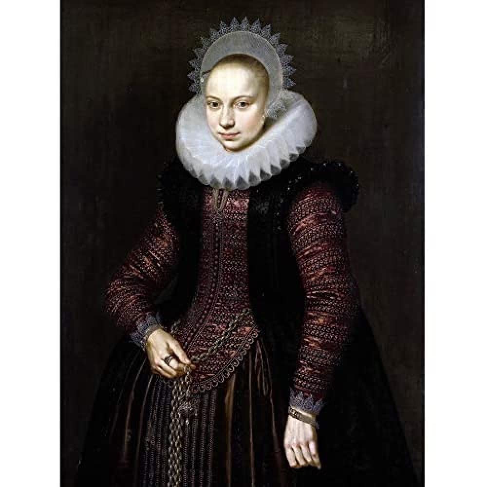 Artery8 Van Der Voort Portrait Girl Chain Painting Unframed Wall Art Print Poster Home Decor Premium