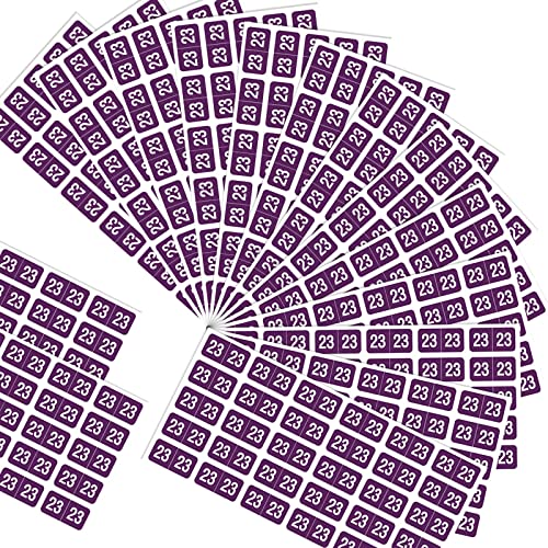 2023 Mini Year Stickers Rectangle Purple Colored Year Labels Self Adhesive File Folder Labels For End Tab File Folders Office Supplies, 300/Pack, 1 Package, 1/2" X 1" - Small Labels #TOP17