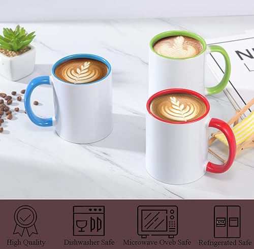 Miniatura 5 de ABBSH Tazas de sublimación de 6 colores surtidos, paquete de 12 (15 onzas, 6 colores surtidos, 12 unidades)