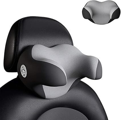 MORPICH Car Seat Headrest Pillow, Ergonomic Design Memory Foam Neck Support Pillow Head, for Support to Our Necks, Shoulders, and Heads, for Sleeping and Resting in Home, Work, Car (Grey)