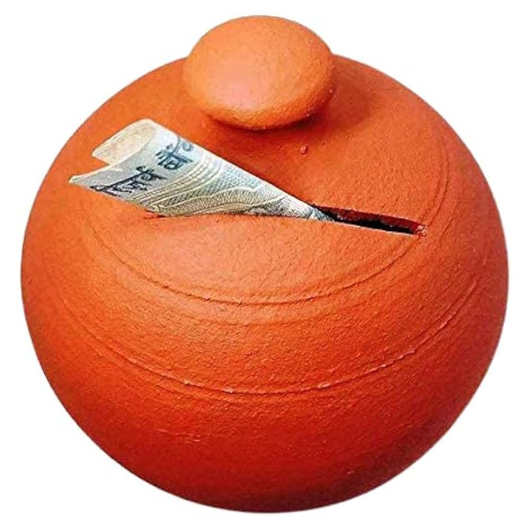SANJU Clay Mitti ka Gullak/Clay Coin Saving Pot/Coin Bank/Piggy Bank (Multicolor Pack of 1)