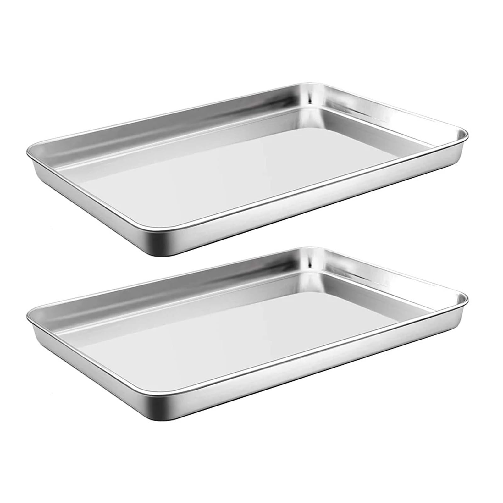 Plaque de cuisson rectangulaire en acier inoxydable pour four et barbecue - 2 pièces
