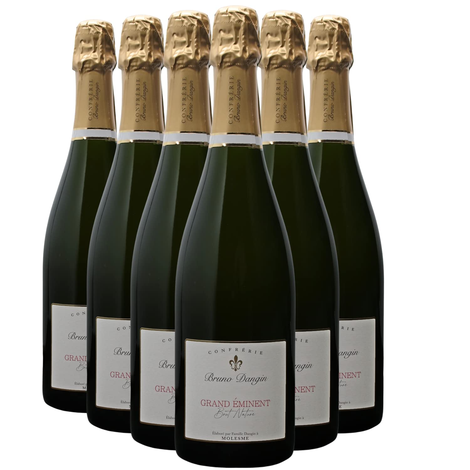 Crémant de Bourgogne Grand Éminent Brut Nature bianco - Organico - Bruno Dangin - DOP - Borgogna - Francia - Vitigni Pinot Noir - 6x75cl