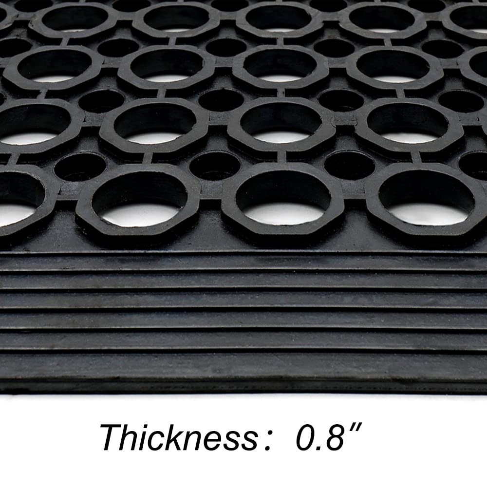 Anti-Fatigue Rubber Floor Mat - NANBOWANG Commercial Grade Grease Resistant Non-Slip Recycle Tyre Floor Mats for Restaurant Kitchen Bar Garden Outdoor Wet Area (40"X80") — Amazon image 6