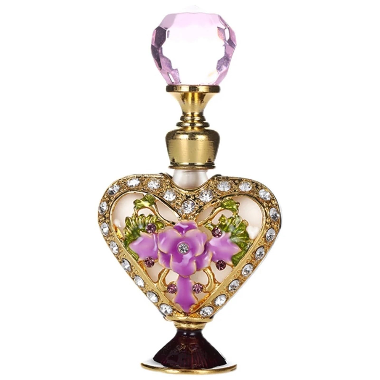 Rozpylacz do perfum, Glass Perfume Atomiser Bottle 5ml Carved Flower Diamond Crystal Cap For Refill