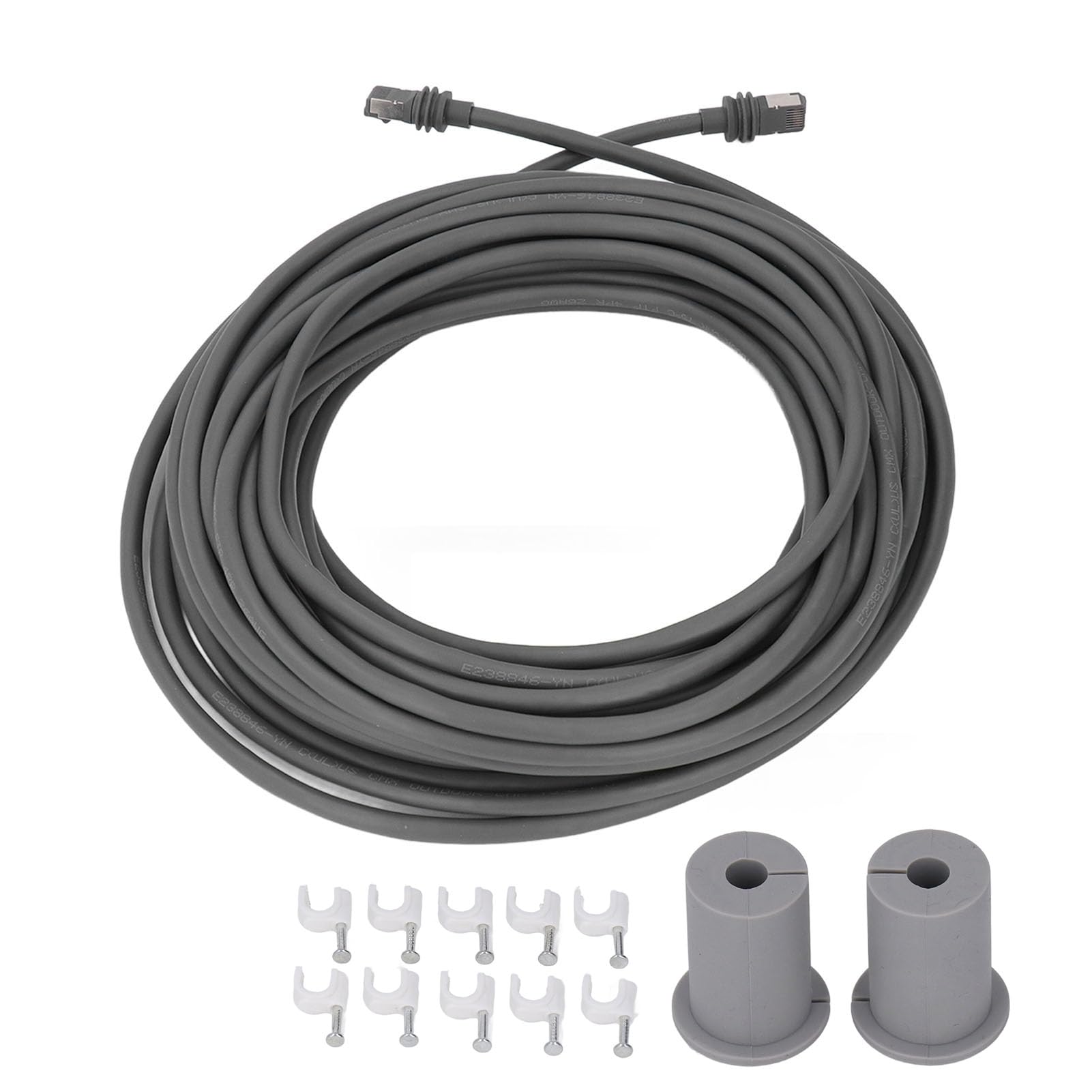 FTVOGUE Zamienny Kabel Wodoodporne Złącze RJ45 30FT do Anteny Talerzowej i Routera, Miedziany Kabel Przedłużający o Dużej Szybkości 2000 Mb/s z osłoną PCV Zapewniający Stabilne Zasilanie Sieci