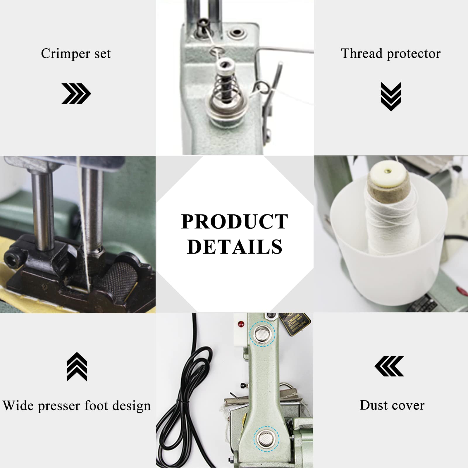 MXBAOHENG Machine à Coudre Portable Closer Stitcher GK9-18 machine à coudre électrique pour sac tissé/sac de riz/sac en papier/sac en plastique GK9-18