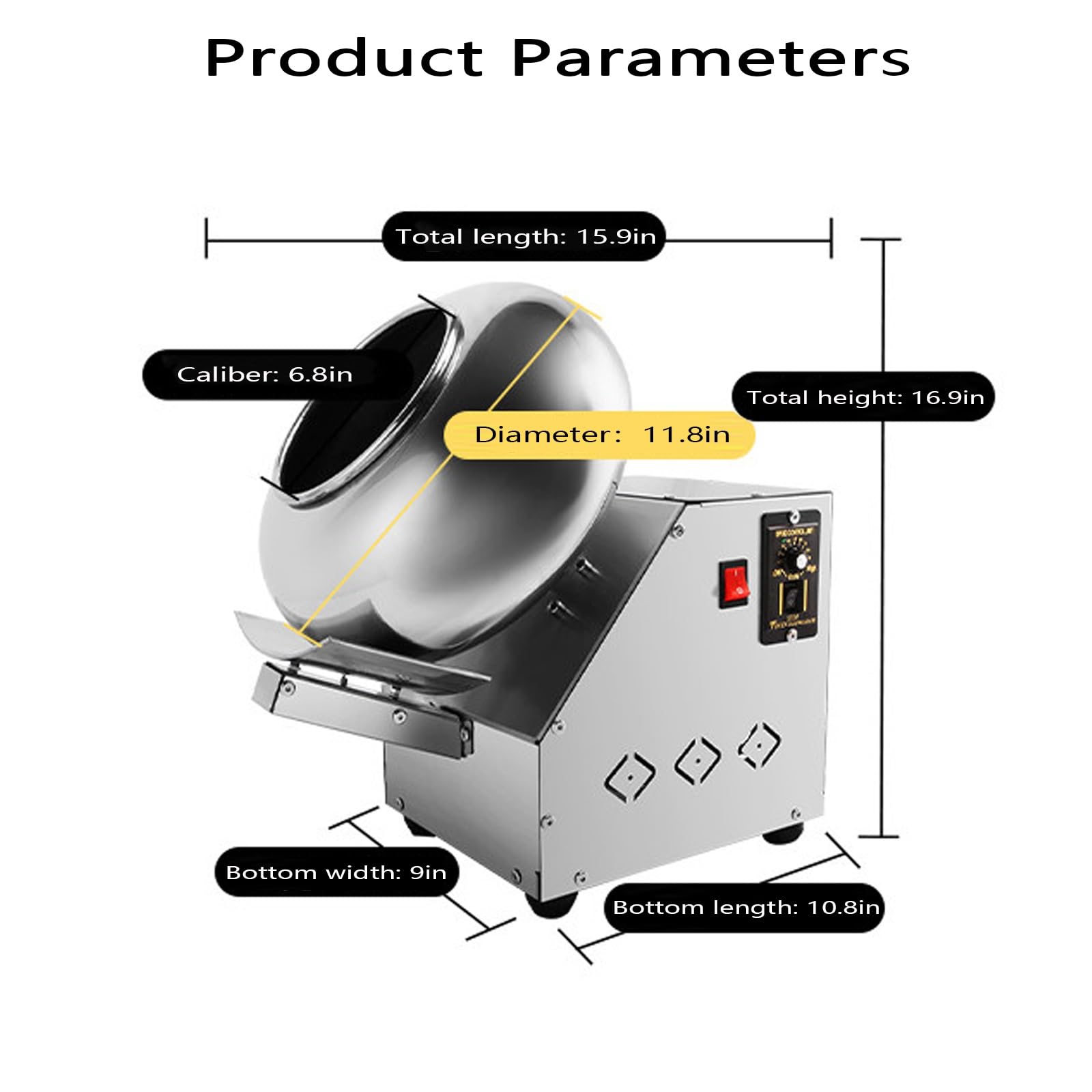 Genérico Máquina automática de Recubrimiento de tabletas de Acero Inoxidable Recubridor automático 4 kg/H Recubridor de Chocolate Pulido Recubridor Secado de Recubrimiento de Bolas de azúcar