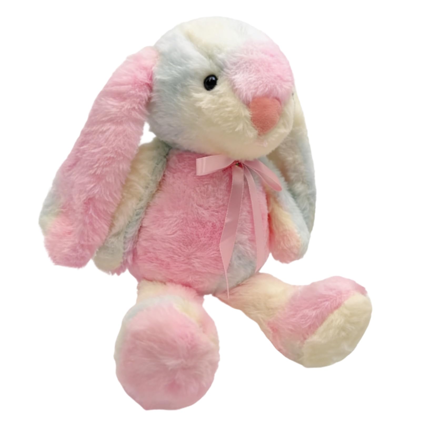 QiiWuic Bunny Teddy, Rainbow Rabbit Plush Companion,Pink Bunny Teddy Bear for Emotional Support and Decorative Use, Soft and Cuddly Stuffed Animal