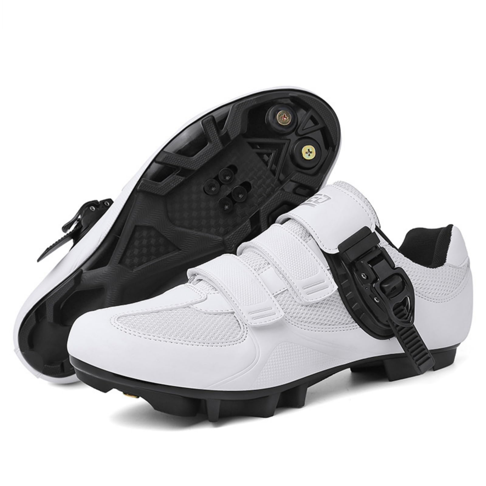 Mateju Chaussure VTT Homme Femme, 36-47 EU Chaussure VTT Homme Automatique avec 2 Pointes Antidérapantes Antidérapant et Respirant Extérieur Sport
