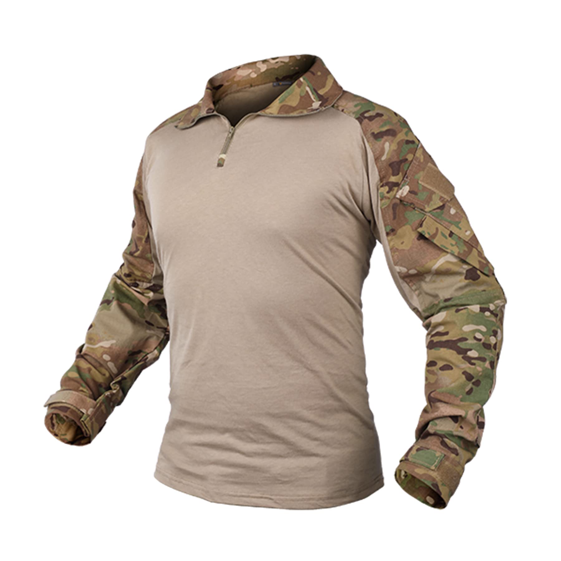 IDOGEAR Homme Shirts de Combat G3 avec Coudières Chemises Rapides 1/4 Zip à Manches Longues Vêtements Tactiques Militaires Airsoft