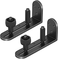 Vista 8 de 2 piezas de guía de suelo para puerta de granero corrediza, hardware de puerta de granero con rodillos ajustables, rodillos para puerta de granero