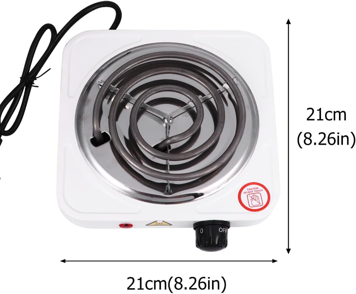 Portable Electric Stove Single Burner Adjustable Temperature Control Compact Hot Plate for Travel Dorm Office Cooking with US Plug